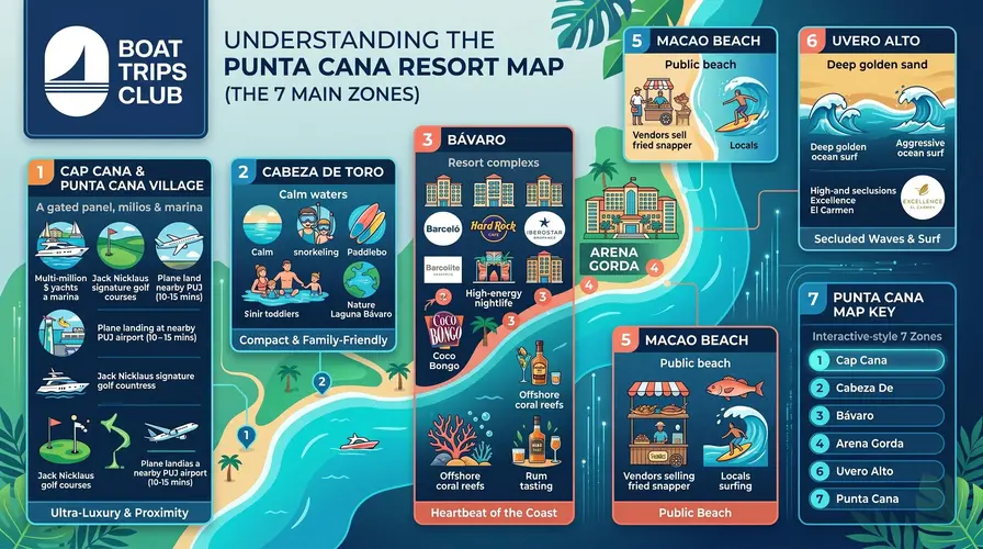 Understanding the Punta Cana Resort Map (The 7 Main Zones) Map of Punta Cana Resorts