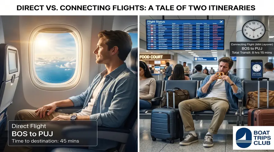Direct vs. Connecting Flights from Boston to Punta Cana Boston to Punta Cana Flight Time
