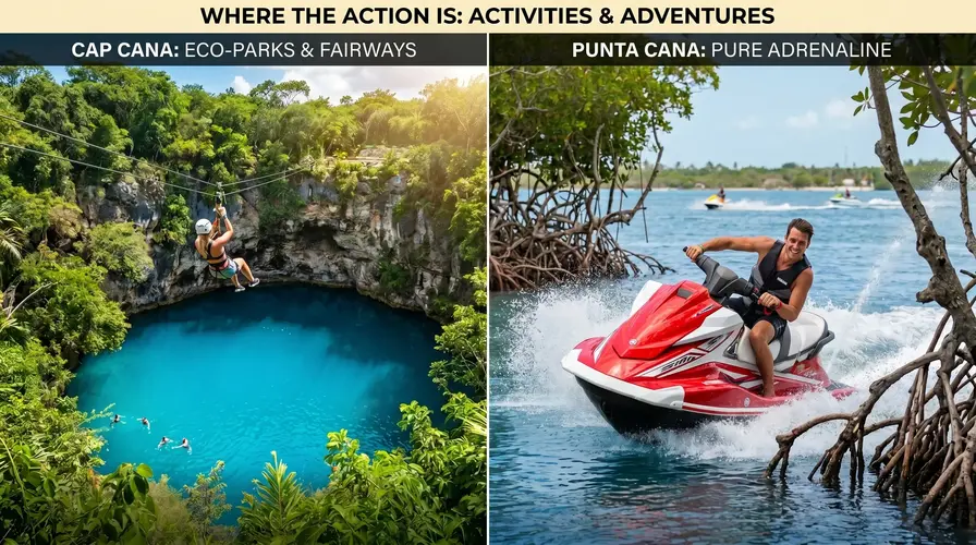 Where the Action Is Activities & Adventures Cap Cana vs Punta Cana